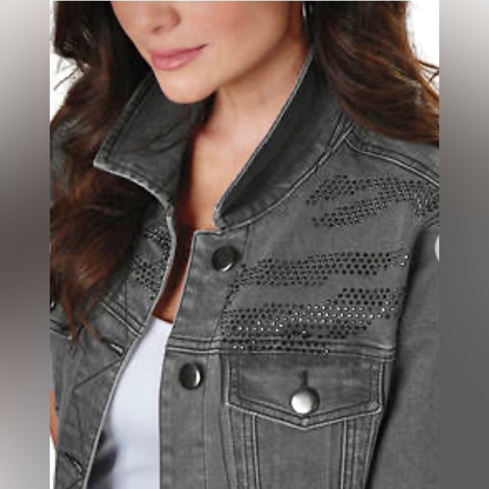 K. Jordan Embellished Denim Jacket &  Embellished High Rise Skinny Jean Set